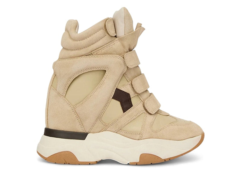 Isabel Marant Balskee High-Top Wedge Sneakers Ecru Chocolate Suede Leather (Women's)
