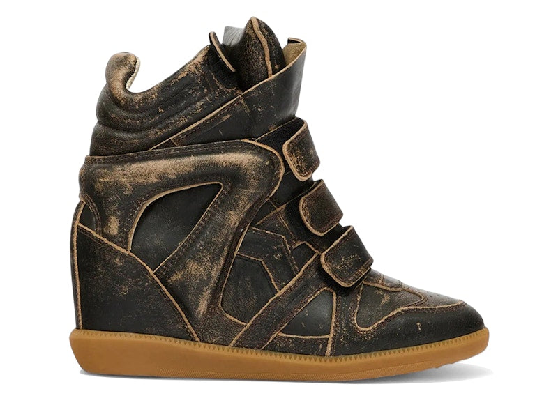 Isabel Marant Bekett Vintage Leather Wedge Sneakers Vintage Brown (Women's)