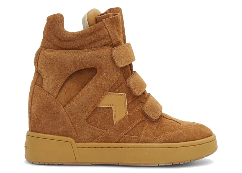 Isabel Marant IM3 High-Top Leather Wedge Sneakers Cognac (Women's)