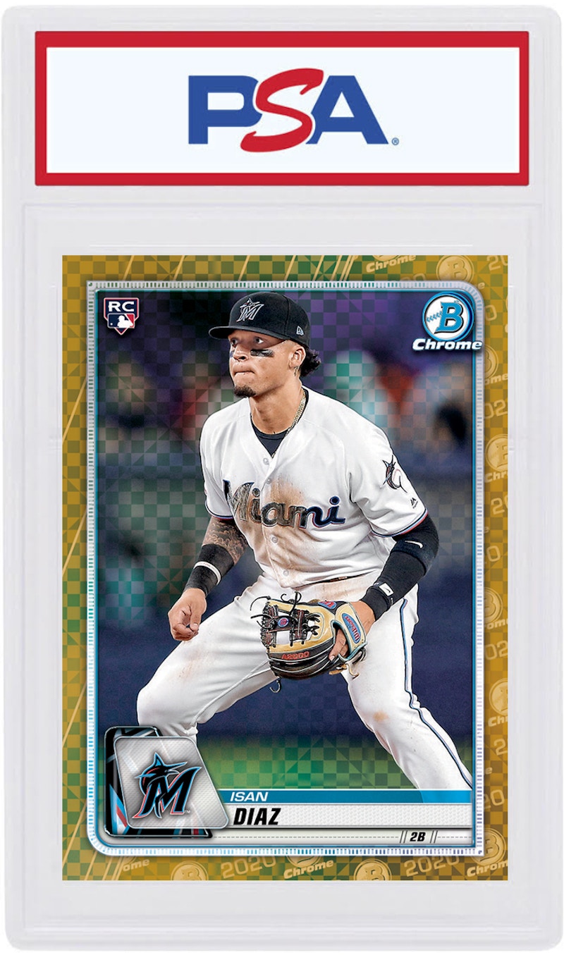Isan Diaz 2020 Bowman Chrome X Rookie Gold X-Fractor /3 #97