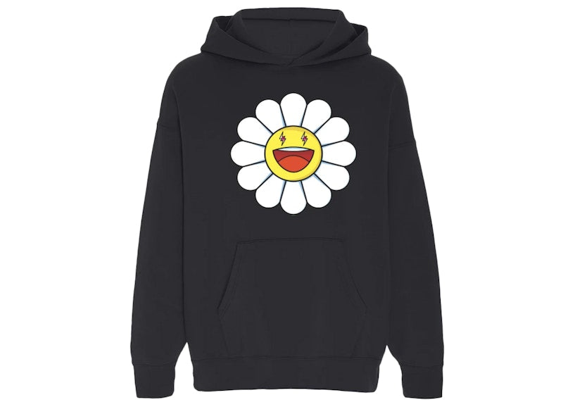 J Balvin Blanco x Takashi Murakami Large Flower Hoodie Black