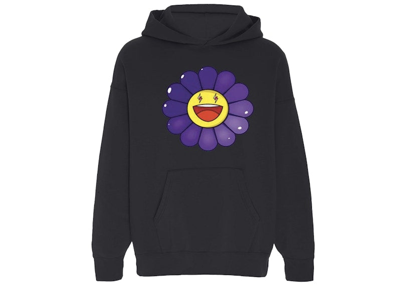 J Balvin Morado x Takashi Murakami Large Flower Hoodie Black
