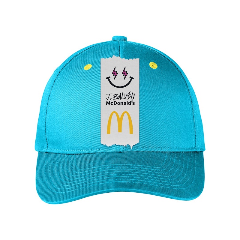J Balvin x McDonald's Logo Baseball Hat 2 Blue