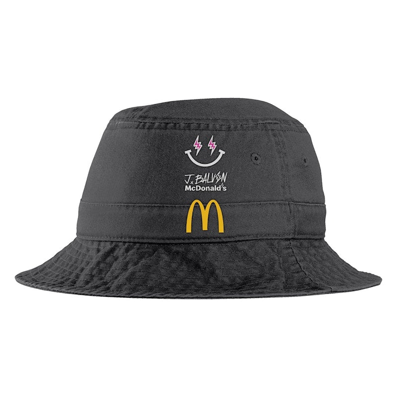 J Balvin x McDonald's Logo Bucket Hat 1 Black