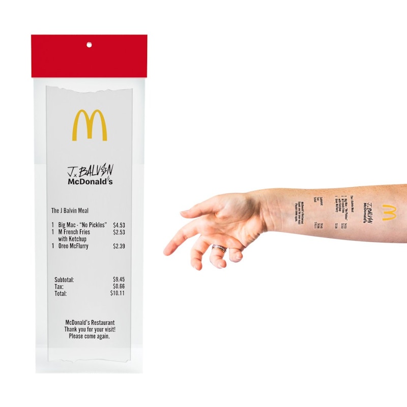 J Balvin x McDonald's Receipt Sticker Multi
