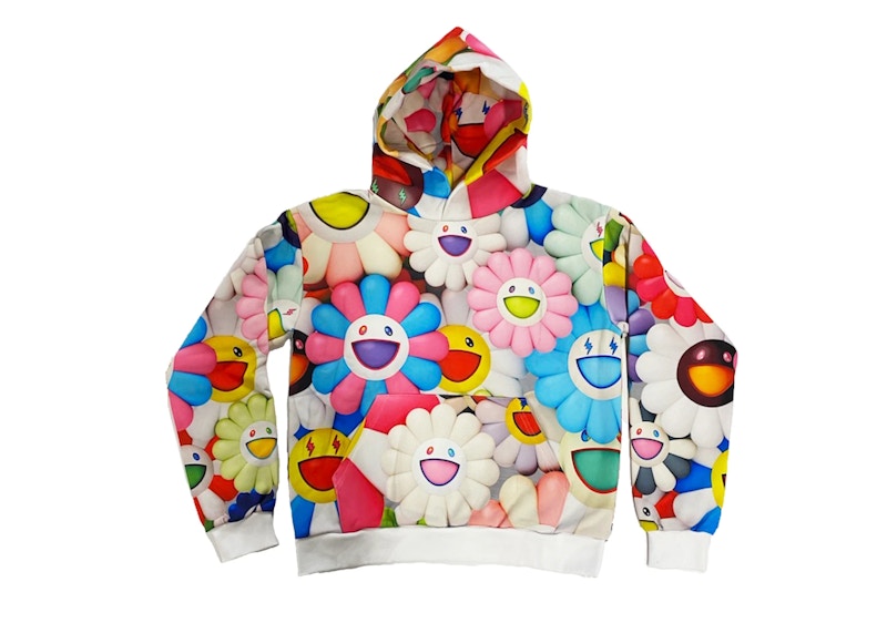 J Balvin x Takashi Murakami All Over Flowers Hoodie Multi