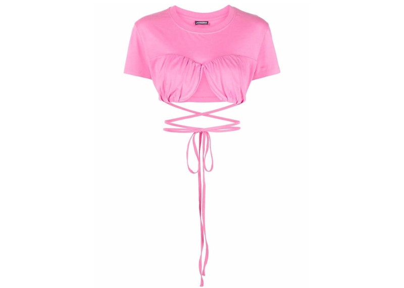 Jacquemus Jacquemus Wraparound Cropped T-Shirt T-Shirt Pink