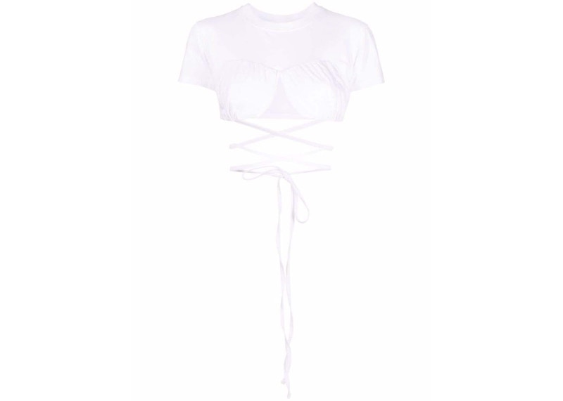 Jacquemus Jacquemus Wraparound Cropped T-Shirt T-Shirt White