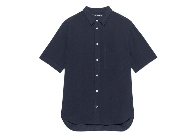 Jacquemus La Chemise Melo Short Sleeve Shirt Navy