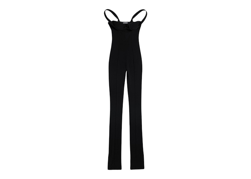 Jacquemus La Combinaison Bikini Fitted Jumpsuit Black