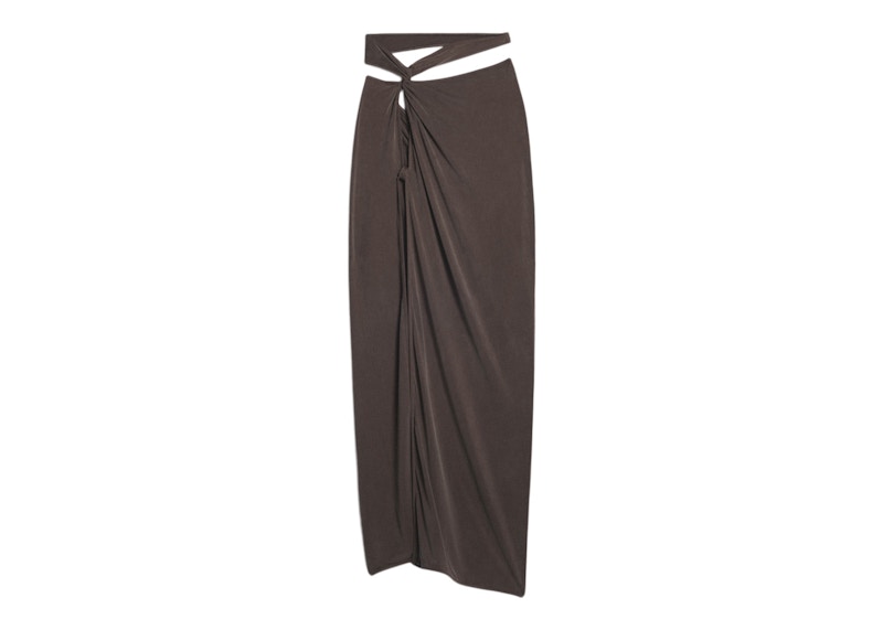 Jacquemus La Jupe Espelho Asymmetric Midi Skirt Brown