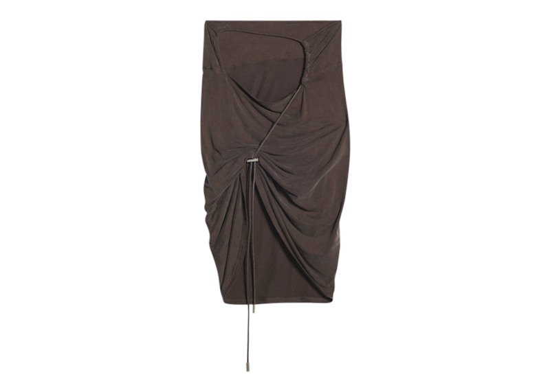 Jacquemus La Jupe Espelho Court Asymmetric Mini Skirt Brown