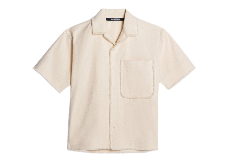 Jacquemus La Chemise Artichaut Boxy Frayed Shirt Off-White