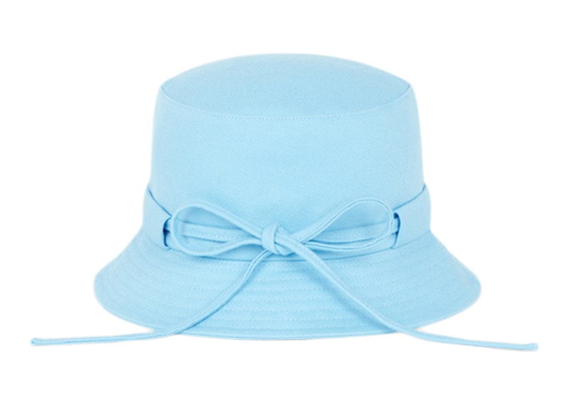 Jacquemus Le Bob Gadjo Bow Knotted Bucket Hat Blue