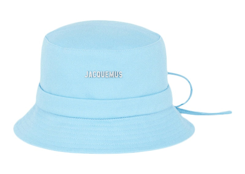Jacquemus Le Bob Gadjo Bow Knotted Bucket Hat Blue