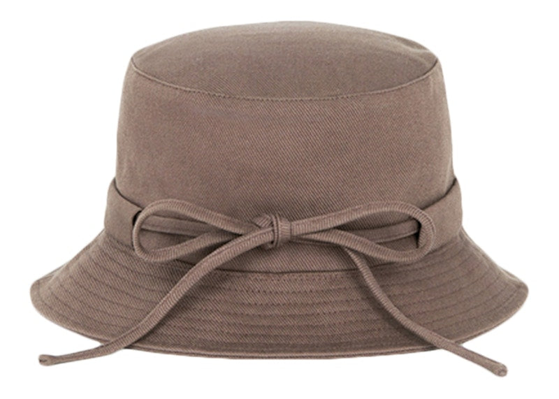 Jacquemus Le Bob Gadjo Bow Knotted Bucket Hat Brown