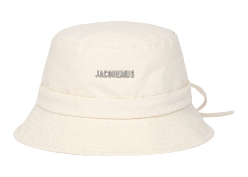 Jacquemus Le Bob Gadjo Bow Knotted Bucket Hat Off White
