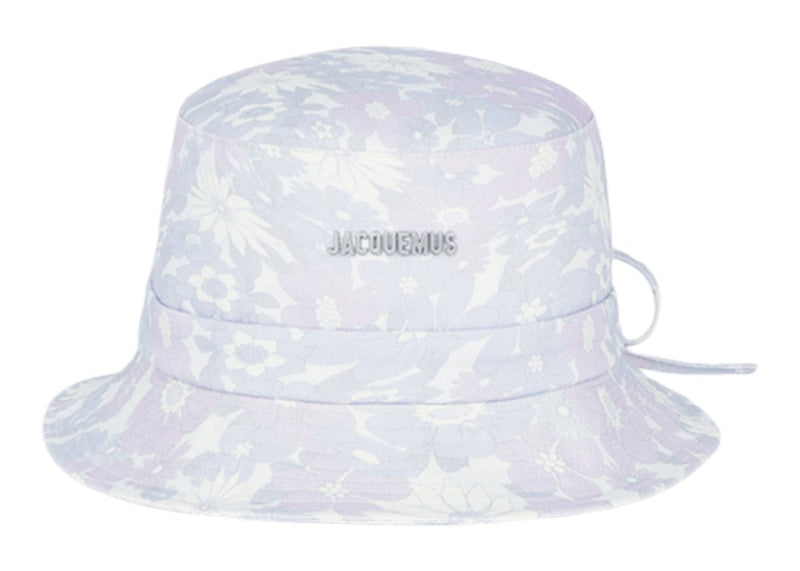 Jacquemus Le Bob Gadjo Bow Knotted Bucket Hat Print Faded Flowers
