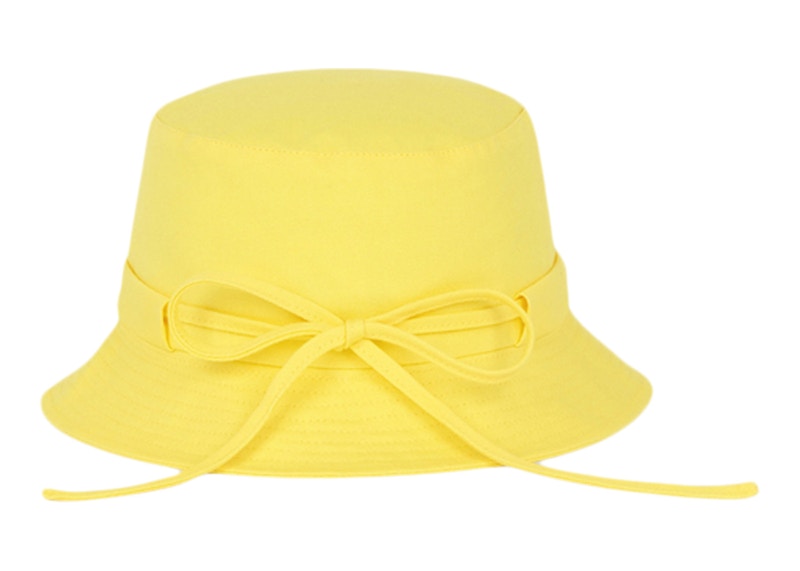 Jacquemus Le Bob Gadjo Bow Knotted Bucket Hat Yellow