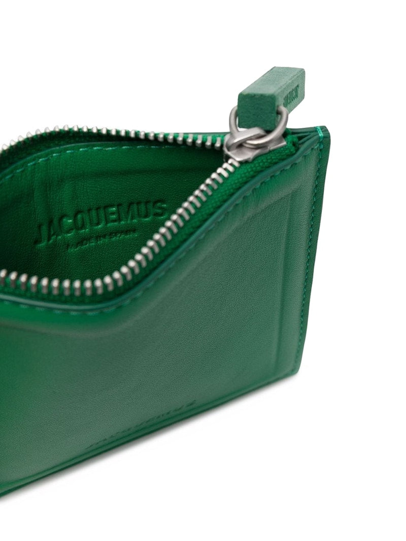 Jacquemus Le Carre Zip Up Purse Forest Green