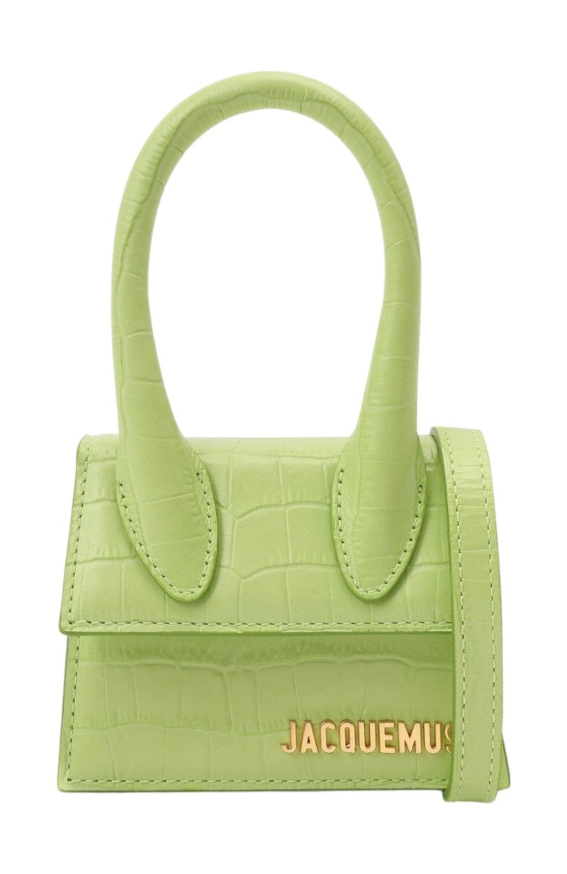 Jacquemus Le Chiquito Croc Embossed Light Green
