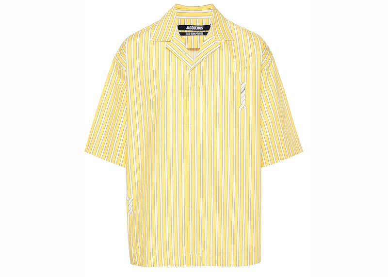 Jacquemus Le Haut Polo Shirt Print Twist StripeYello/White