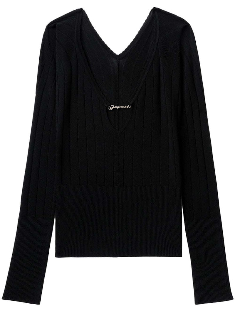 Jacquemus Le Haut Pralu Ribbed Jumper Black