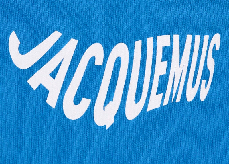 Jacquemus Le Sweatshirt Vague Print Wave Logo Hoodie Blue