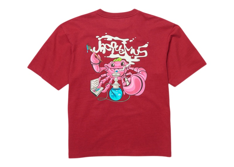 Jacquemus Le T-Shirt Crabe Crab Logo Boxy Fit T-Shirt Print Crab Dark Red