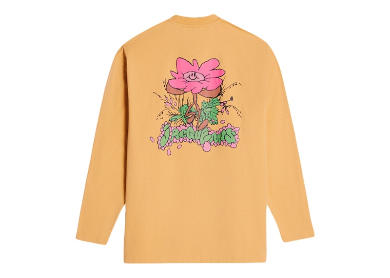 Jacquemus Le T-Shirt Desenho Manches Longues Daisy Logo Long Sleeve T-shirt Print Marguerite Yellow