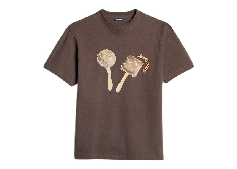 Jacquemus Le T-Shirt Maraca Logo T-shirt Print Maracas Brown