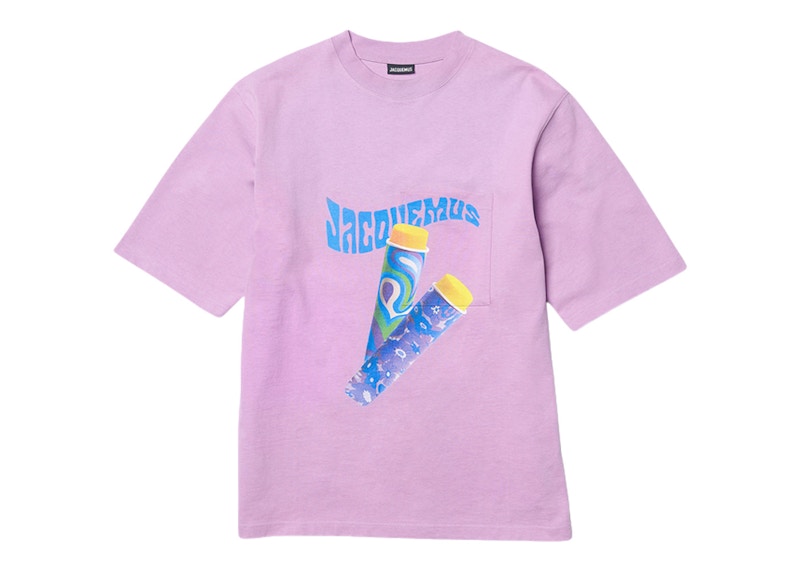 Jacquemus Le T-Shirt Paisley Sorbet Logo Boxy Fit T-Shirt Print Sorbet Lilac