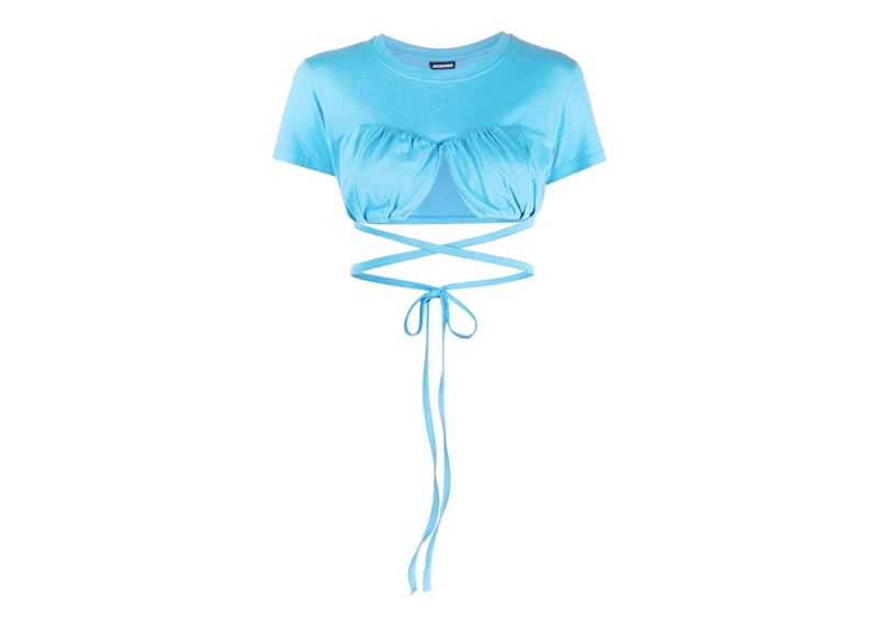 Jacquemus Le T-shirt Baci Top Turquoise