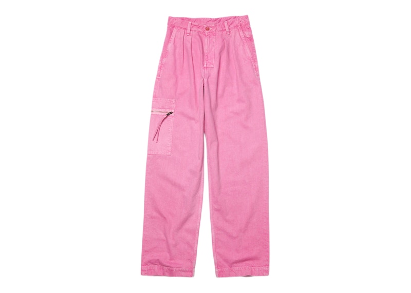 Jacquemus Le de Nimes Bicou Pleated Cargo Jeans Pink/White
