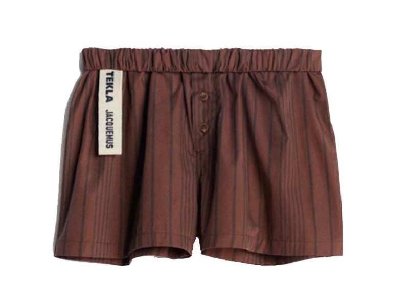Jacquemus x Tekla Le Short Brown Stripes
