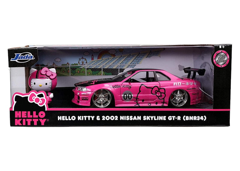 Jada Toys Hello Kitty 2002 Nissan Skyline GT-R (BNR34) 1/24 Scale Die Cast Figure