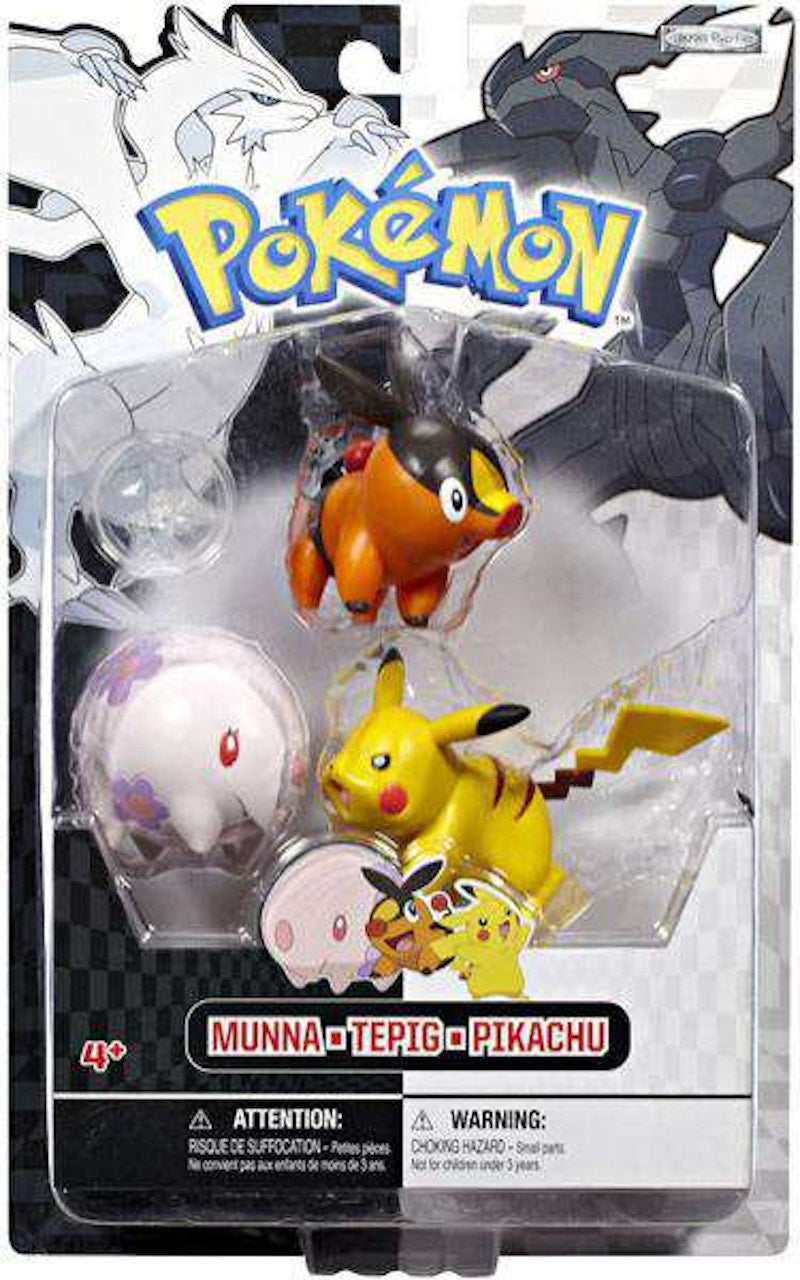 Jakks Pacific Pokemon Series 1 Basic Munna, Tepig & Pikachu Figure (Set of 3)