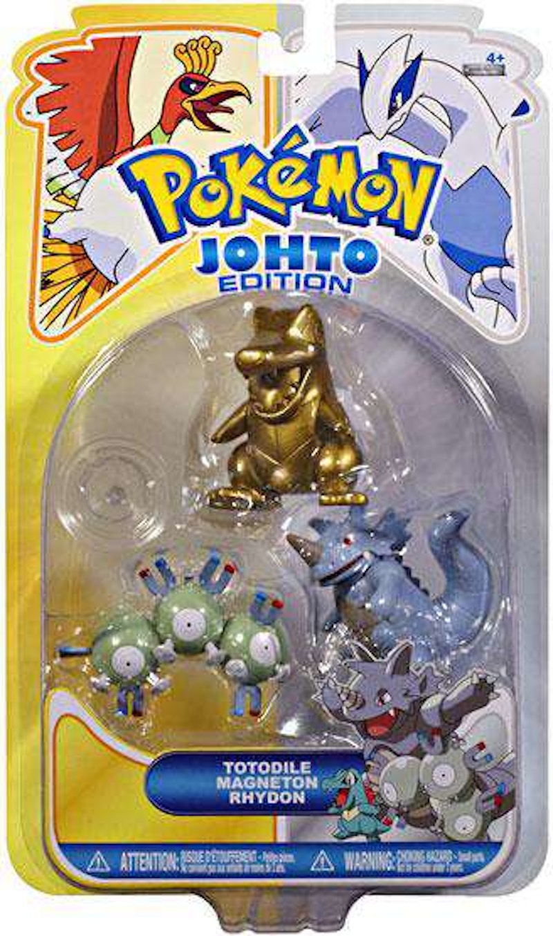 Jakks Pacific Pokemon Series 16 Gold Totodile, Magneton & Rhydon Figure (Set of 3)