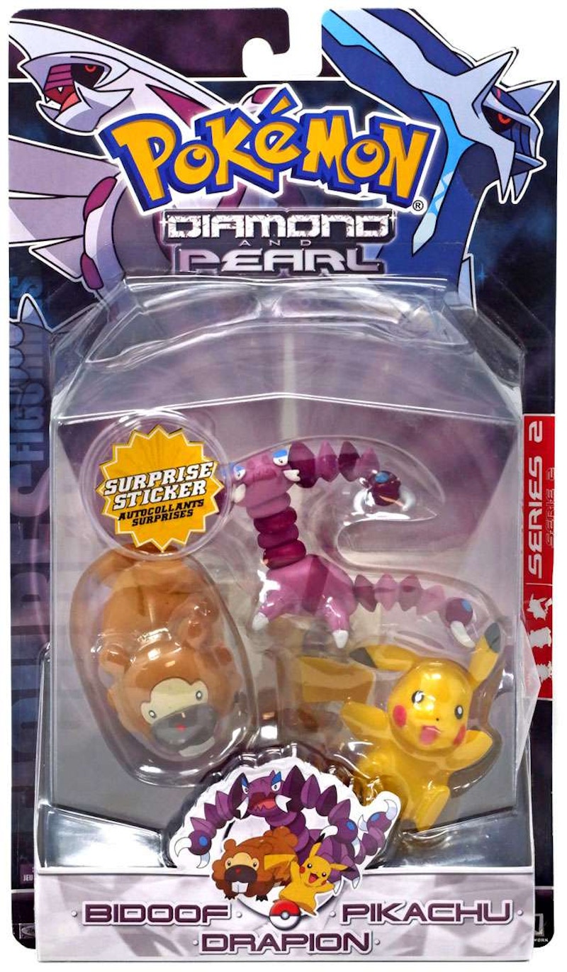 Jakks Pacific Pokemon Series 2 Pikachu, Bidoof & Drapion Figure (Set of 3)