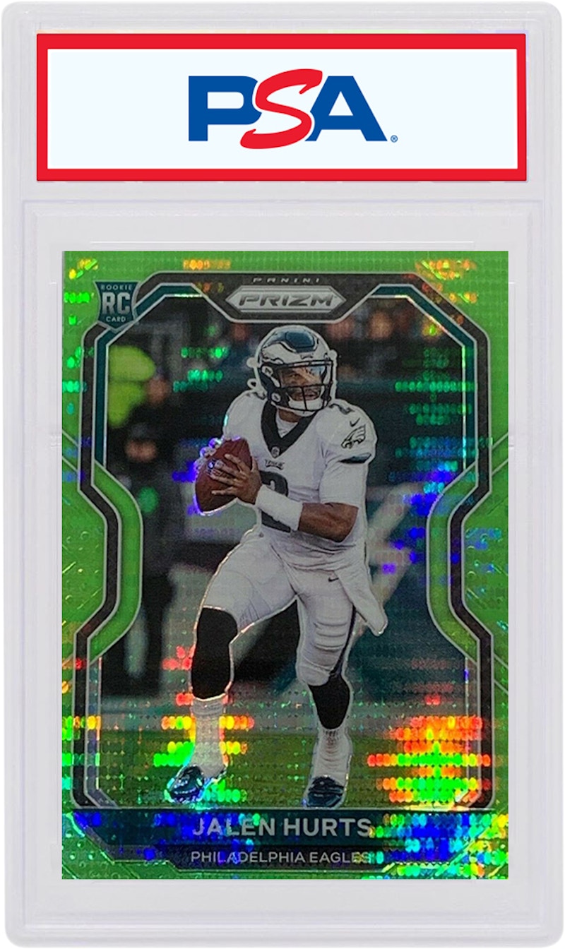 Jalen Hurts 2020 Panini Prizm Rookie Neon Gren Pulsar #343 (PSA or BGS Graded)