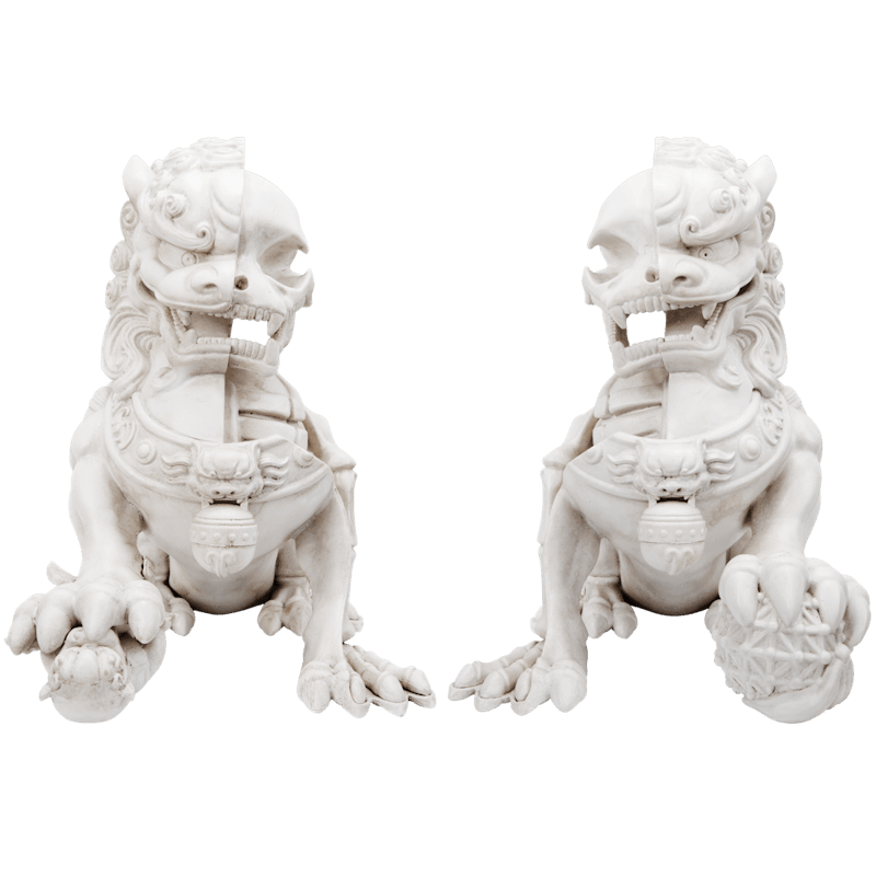 Jason Freeny XXRAY Plus: 8" Foo Dogs (Ivory Set)