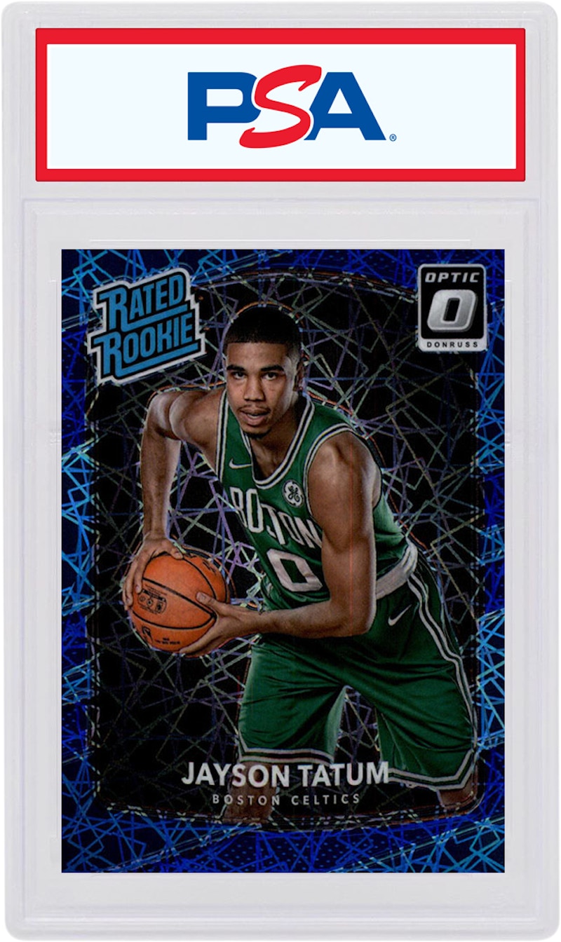 Jayson Tatum 2017 Panini Donruss Optic Rookie Blue Velocity #198 (PSA or BGS Graded)