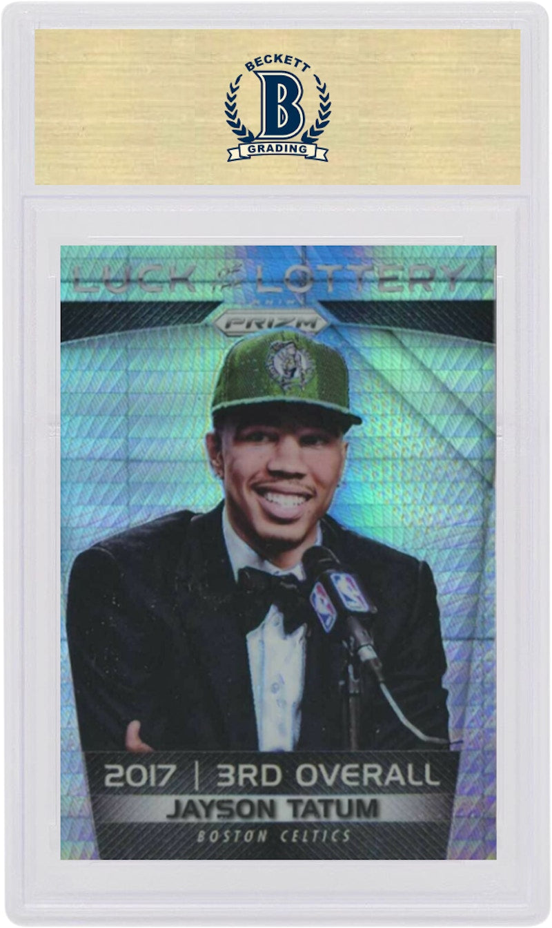 Jayson Tatum 2017 Panini Prizm Luck of the Lottery Rookie Hyper #JAT (PSA or BGS Graded)