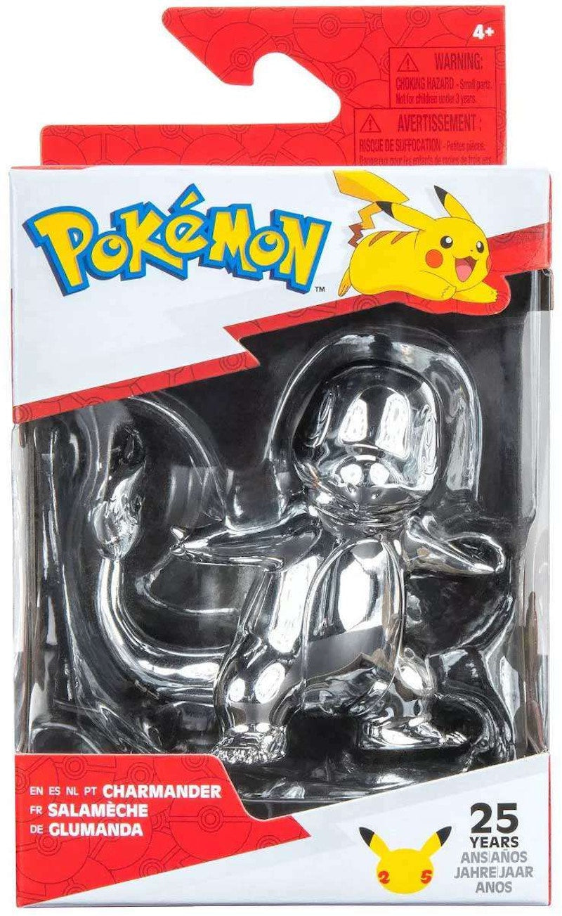 Jazwares Pokemon 25 Anniversary Charmander Silver Figure