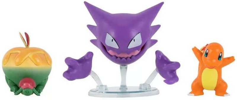 Jazwares Pokemon Battle Figure Appletun, Haunter & Charmander Mini Figure (Set of 3)