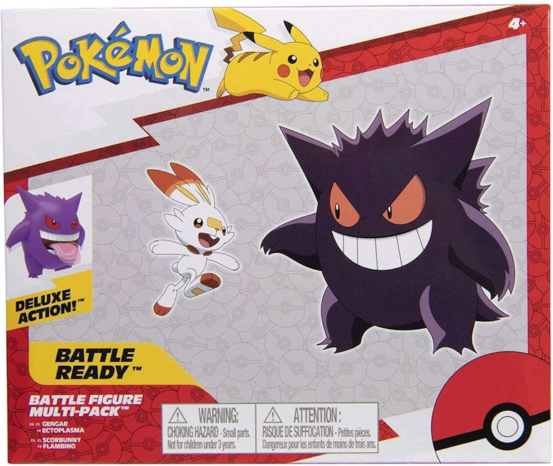 Jazwares Pokemon Battle Figure Gengar & Scorbunny Amazon Exclusive Mini Figure (Set of 2)