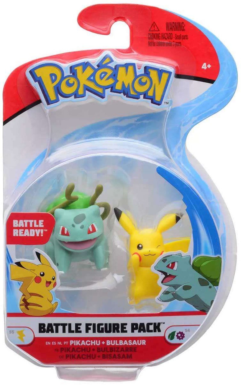 Jazwares Pokemon Battle Figure Pikachu & Bulbasaur Mini Figure (Set of 2)