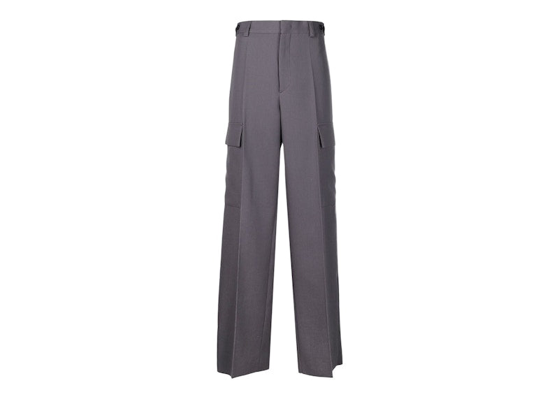 Jil Sander Pressed Crease Cargo Pockets Straight-Fit Trousers Grey