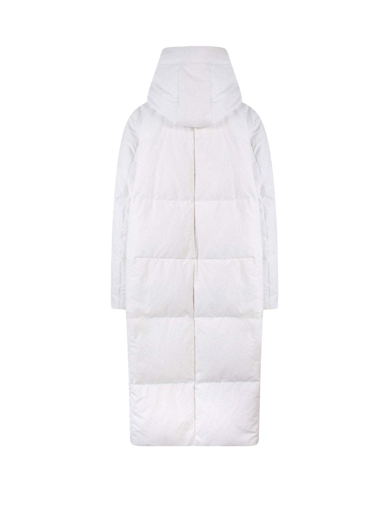 Jil Sander Woman Padded Hooded Long Jacket Beige