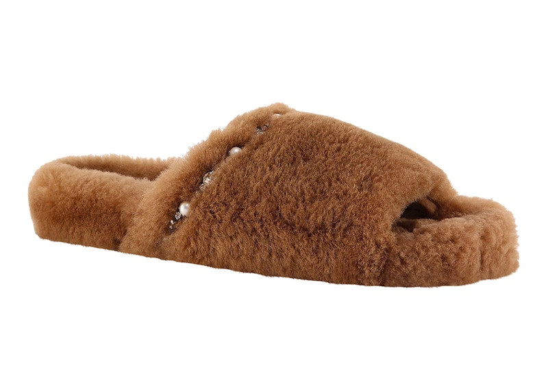 Jimmy Choo Acinda Shearling Slipper Brown